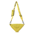 Prada Yarn Raffia Effect Crochet Triangle Shoulder Bag Giallo
