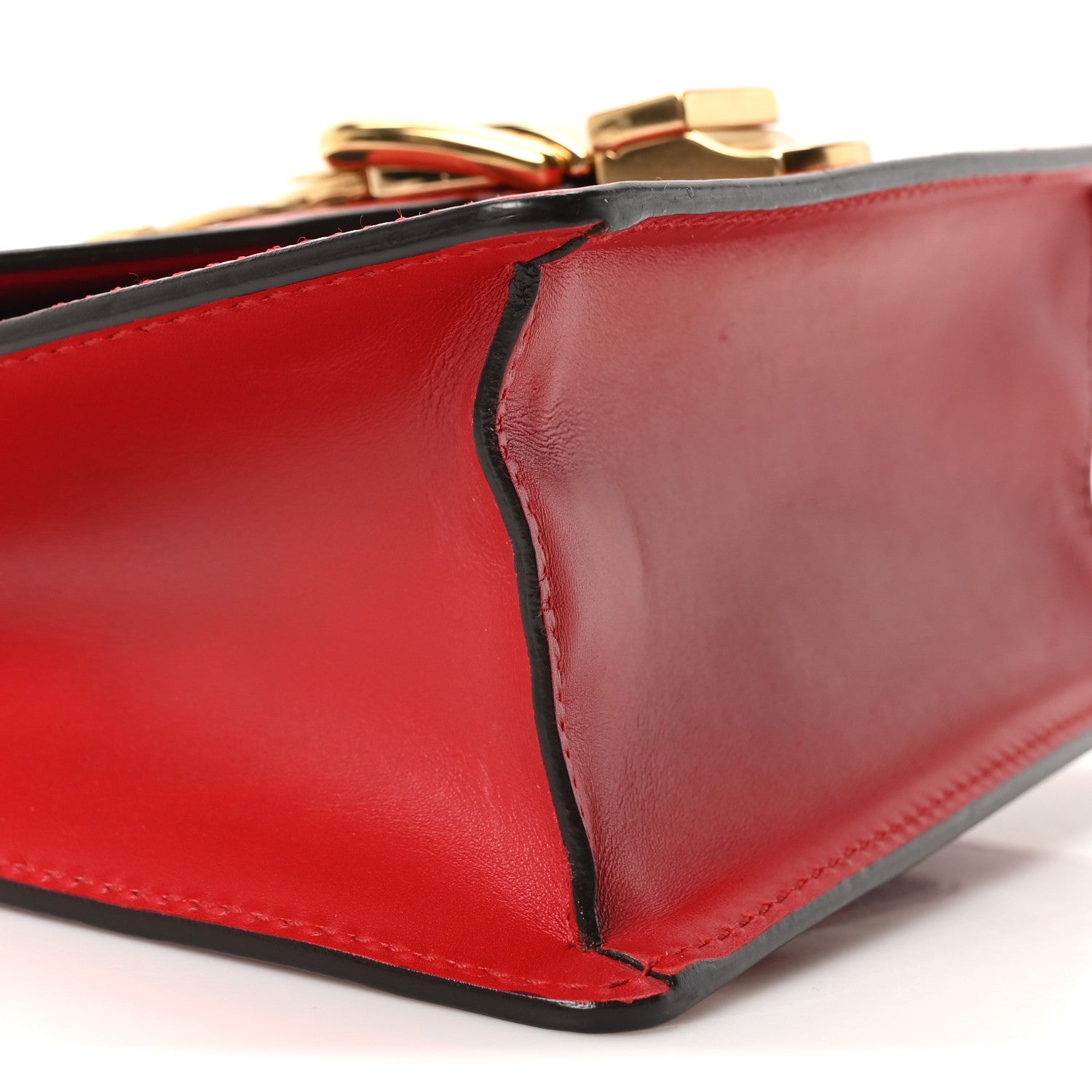 Gucci Calfskin Mini Sylvie Chain Shoulder Bag Hibiscus Red