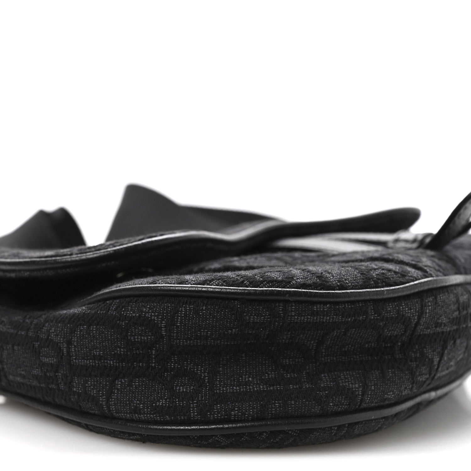 Christian Dior Oblique Mens Saddle Bag Black Blue