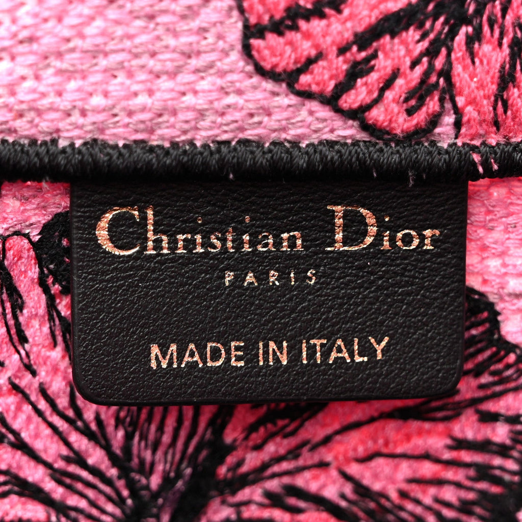 Christian Dior Canvas Embroidered Large Toile de Jouy Voyage Book Tote Fuchsia Multicolor