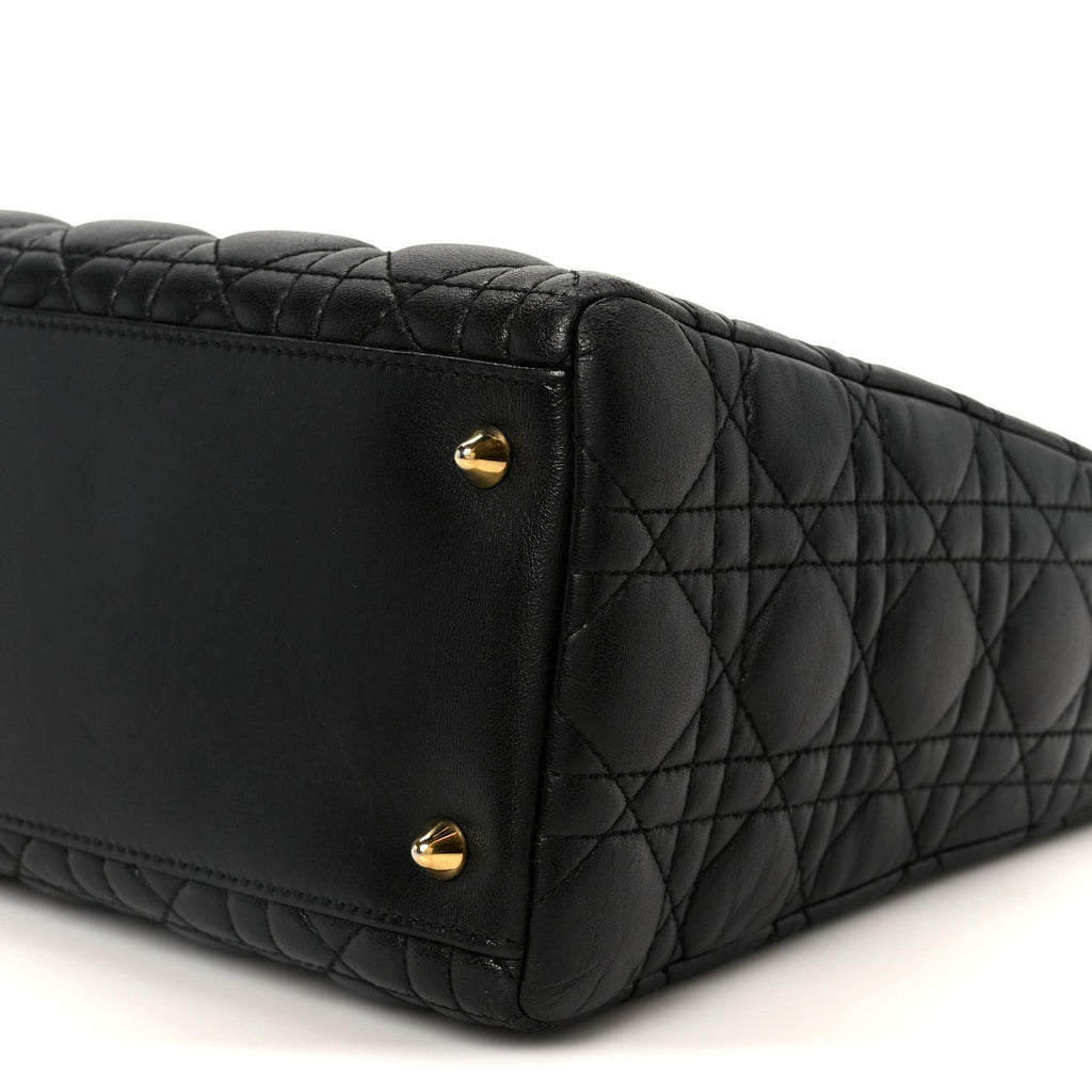 Christian Dior Lambskin Cannage Medium Lady Dior Black
