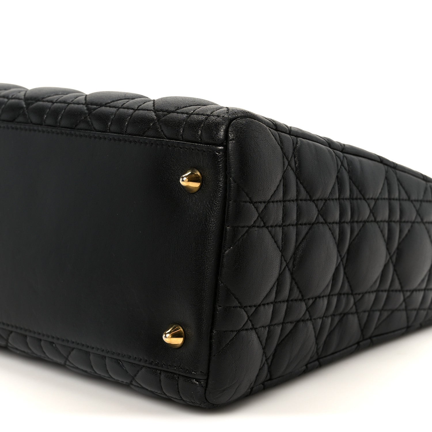 Christian Dior Lambskin Cannage Medium Lady Dior Black