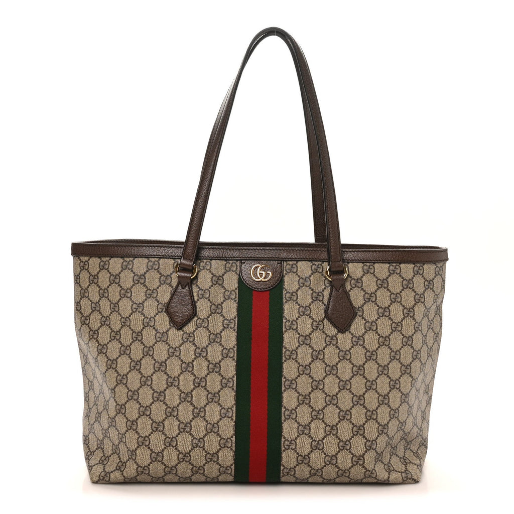 Gucci GG Supreme Monogram Medium Ophidia Shopping Tote Brown