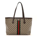 Gucci GG Supreme Monogram Medium Ophidia Shopping Tote Brown