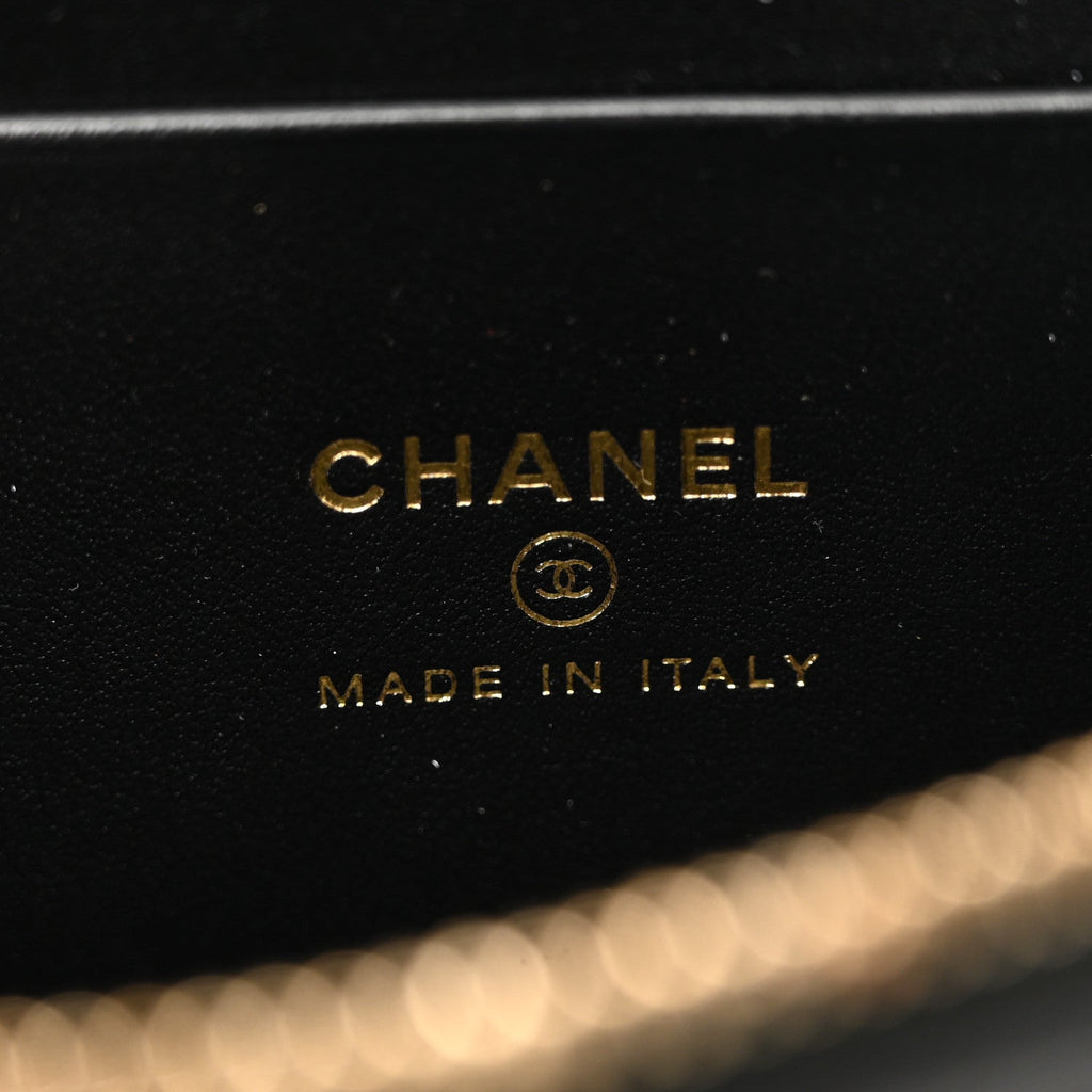 Chanel Caviar Quilted Top Handle Slim Vanity With Chain Black