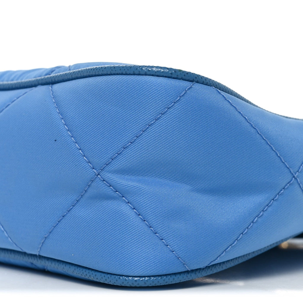 Prada Re-Nylon Saffiano Stitched Mini Re-Edition 1995 Chaine Shoulder Bag Blue