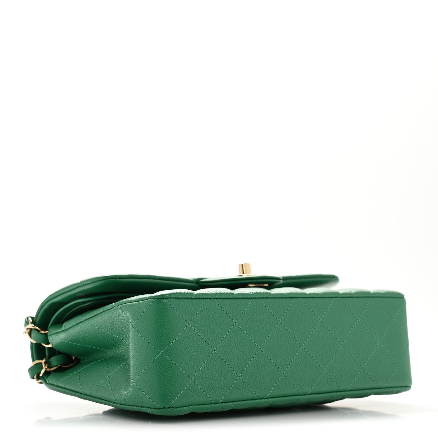 Chanel Caviar Quilted Small Double Flap Green