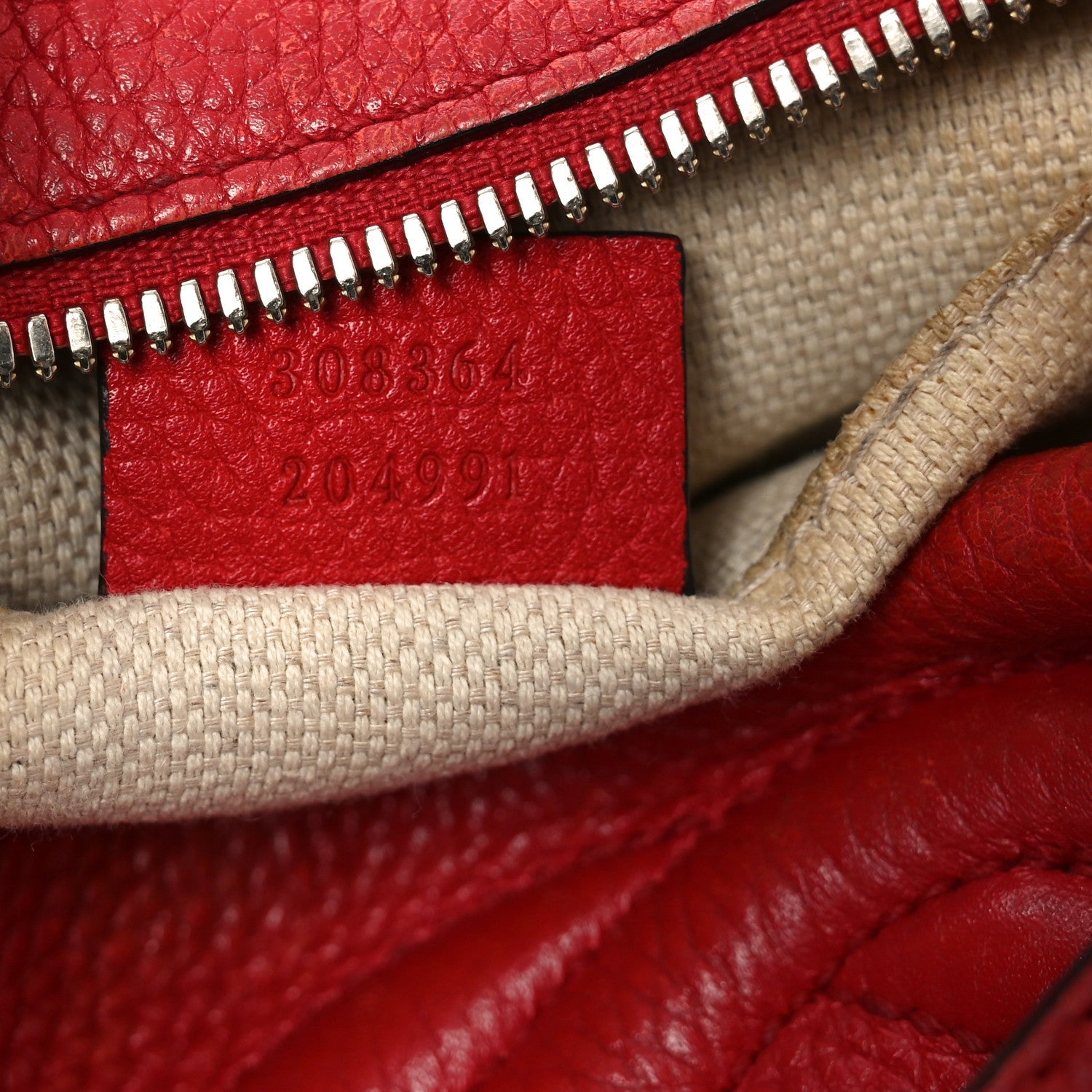 Gucci Pebbled Calfskin Small Soho Disco Bag Tabasco Red