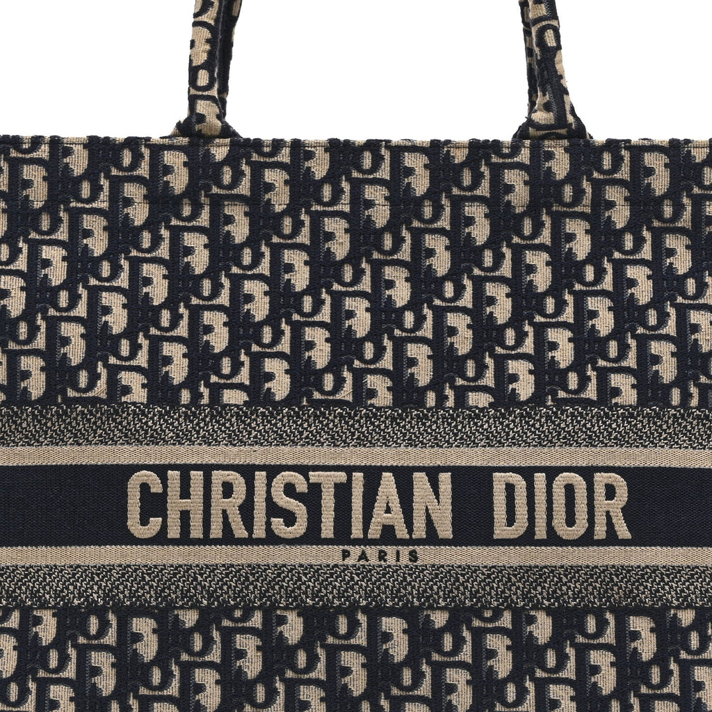 Christian Dior Oblique Large Book Tote Blue Multicolor