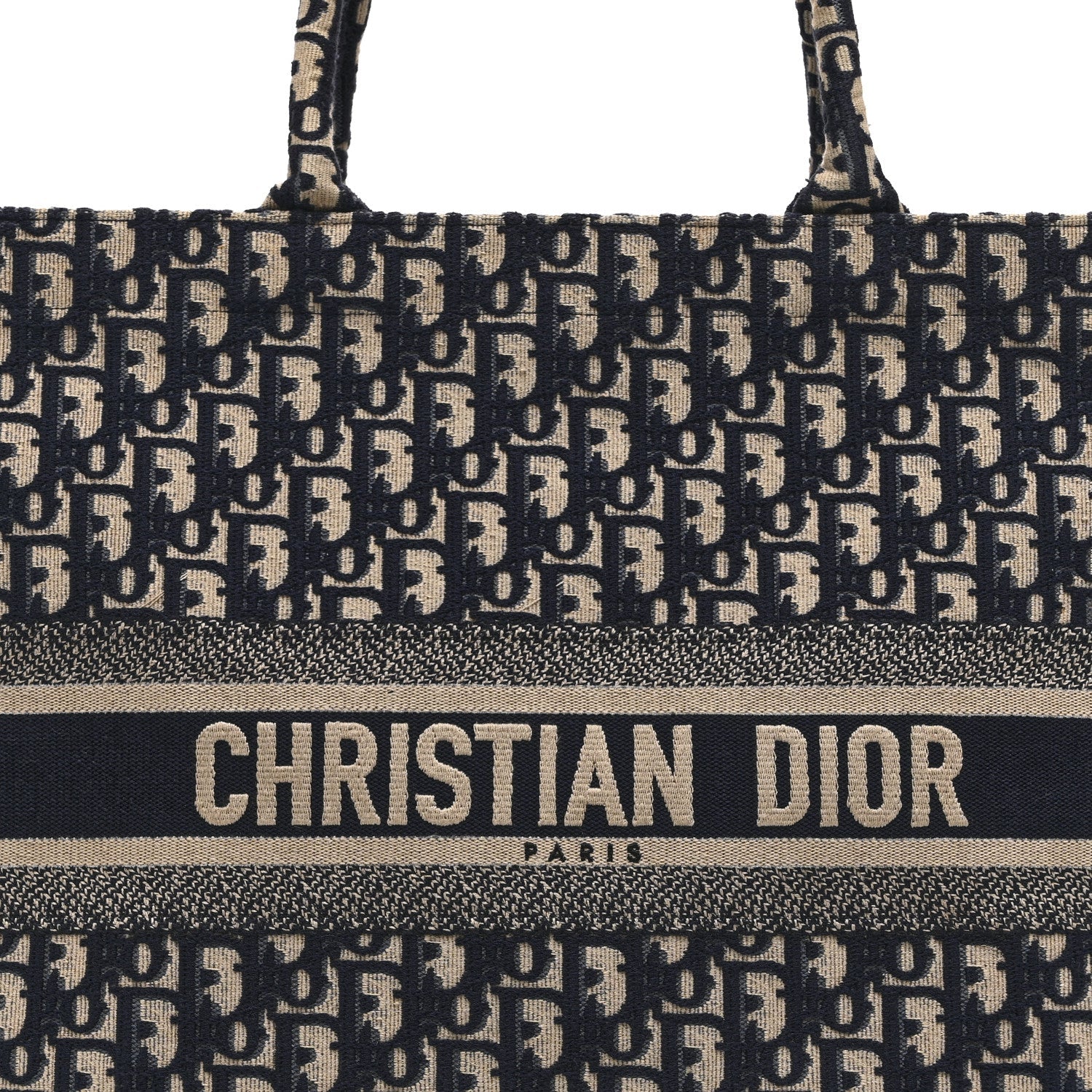 Christian Dior Oblique Large Book Tote Blue Multicolor