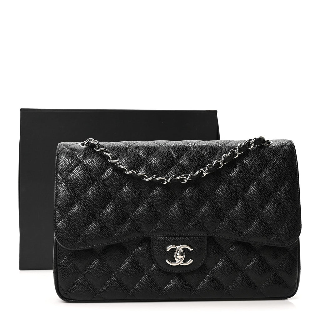 Chanel Caviar Quilted Jumbo Double Flap Black