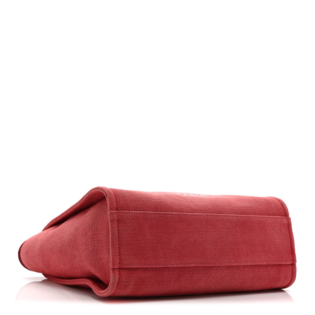 Chanel Canvas Small Deauville Tote Red
