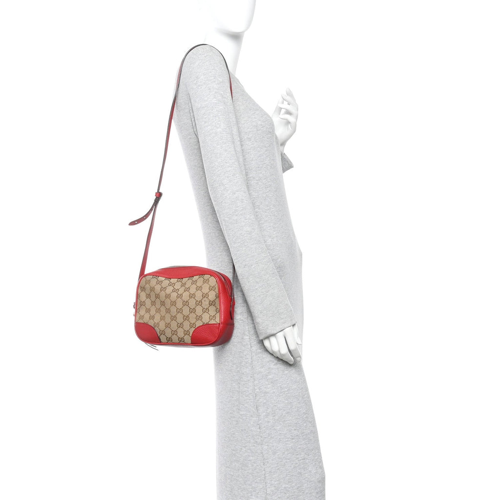Gucci Monogram Mini Bree Messenger Bag Red