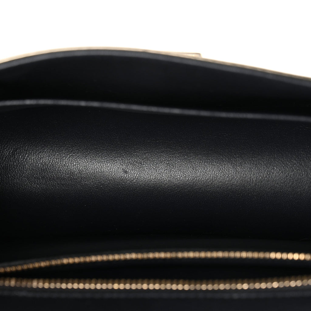 Christian Dior Metallic Patent Micro-Cannage Small Diorama Flap Bag Gold