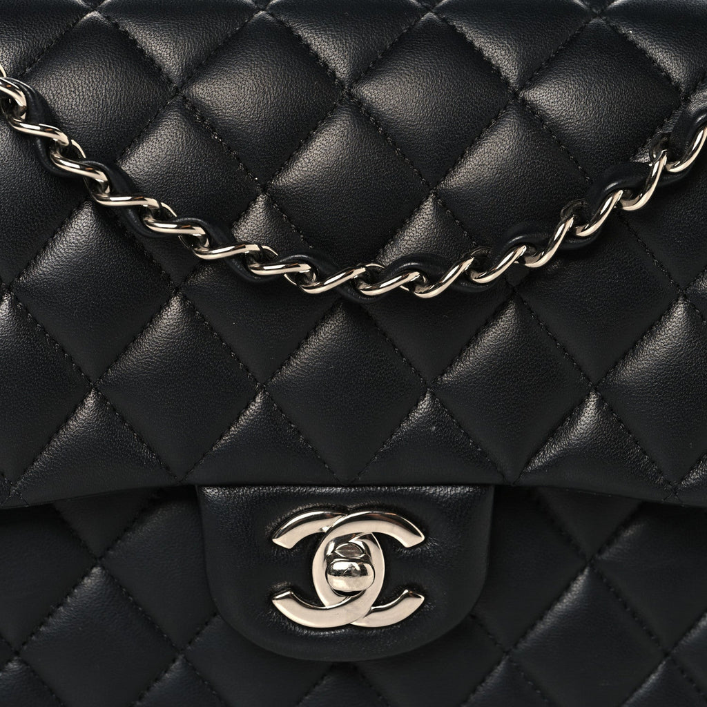 Chanel Lambskin Quilted Medium Double Flap Black