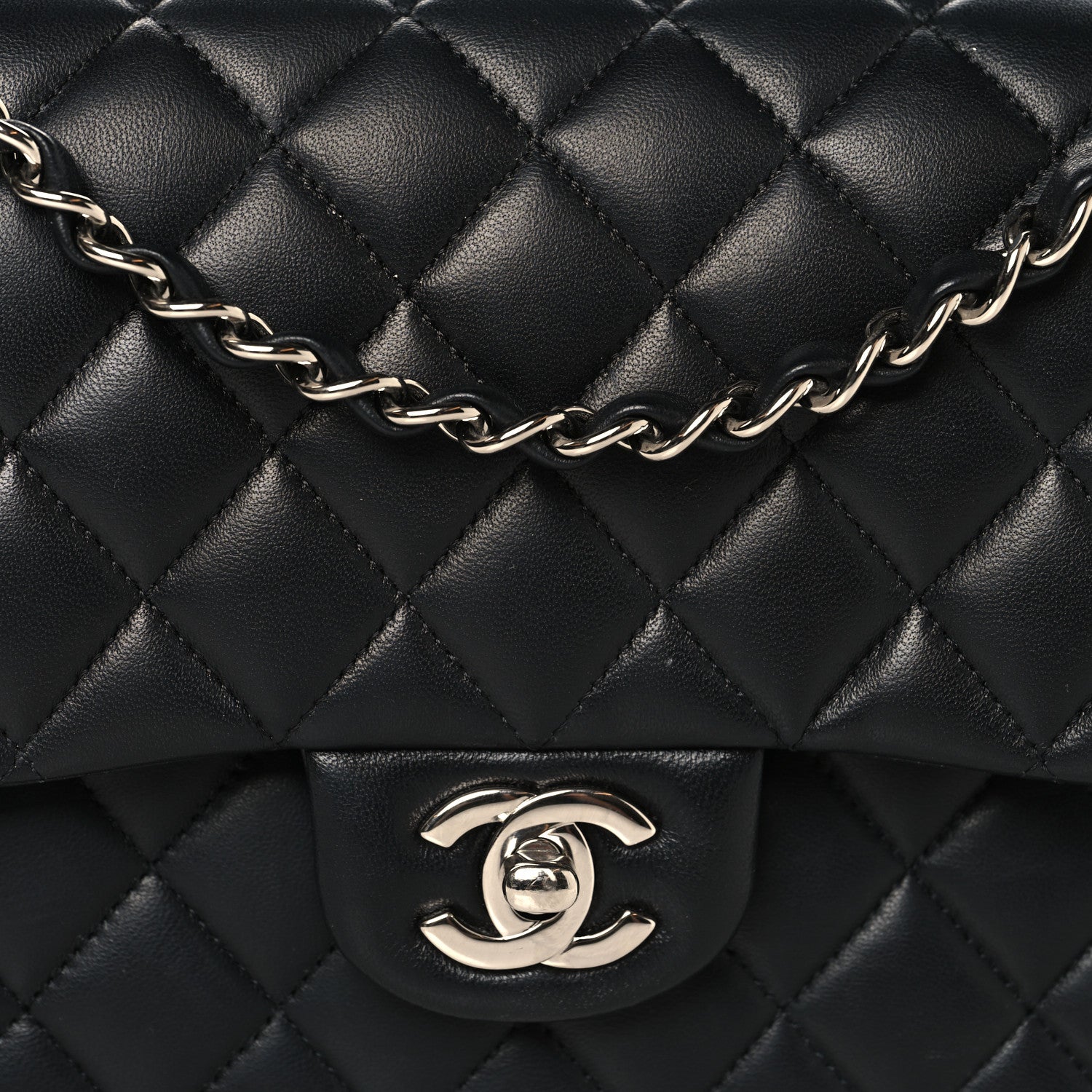 Chanel Lambskin Quilted Medium Double Flap Black