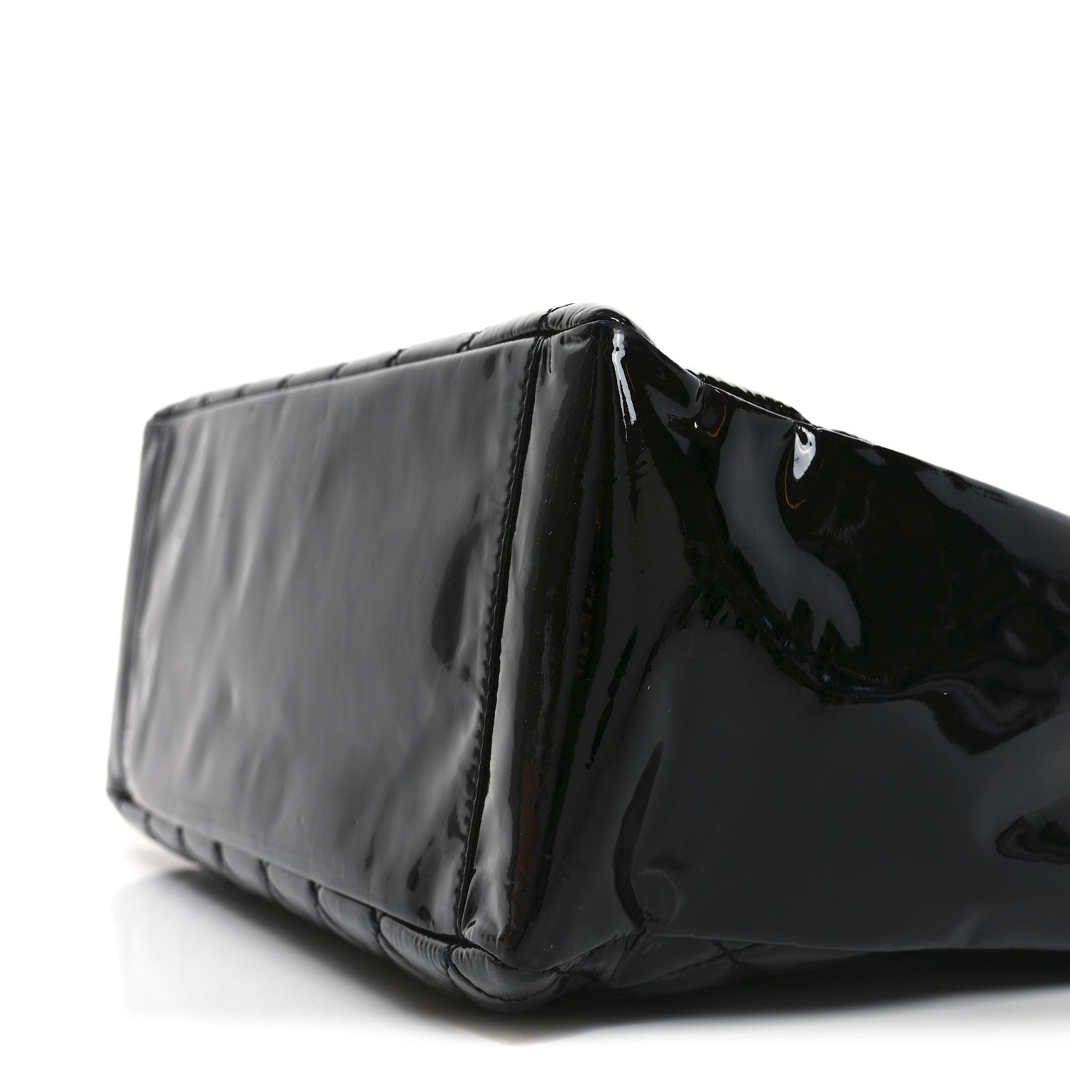 Chanel Patent Quilted Grand Shopping Tote GST Black