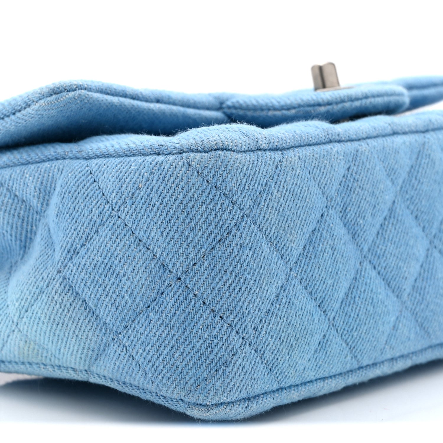 Chanel Denim Quilted Mini Rectangular Flap Blue