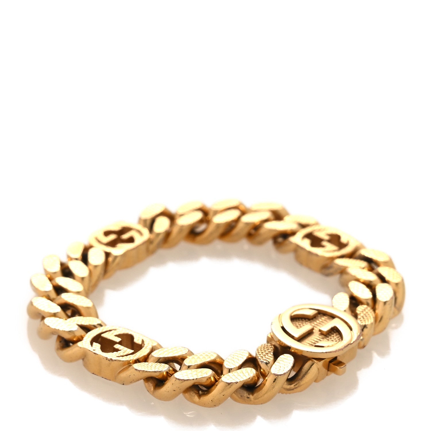 Gucci Interlocking G Curb Chain Bracelet S Gold