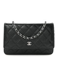 Chanel Caviar Quilted Wallet on Chain WOC Black