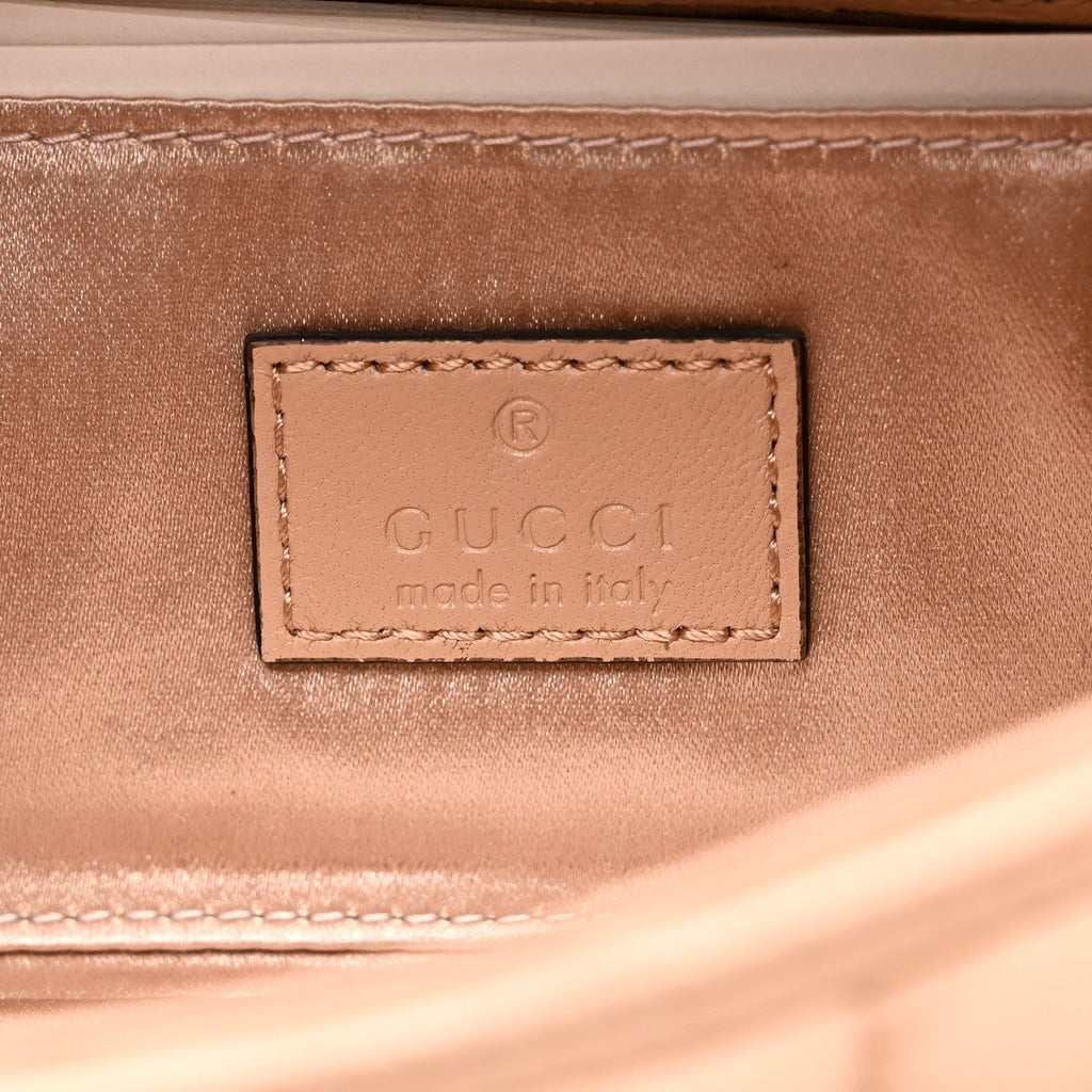 Gucci Nappa Vertical Matelasse Small Maxi Horsebit Chain Shoulder Bag Beige