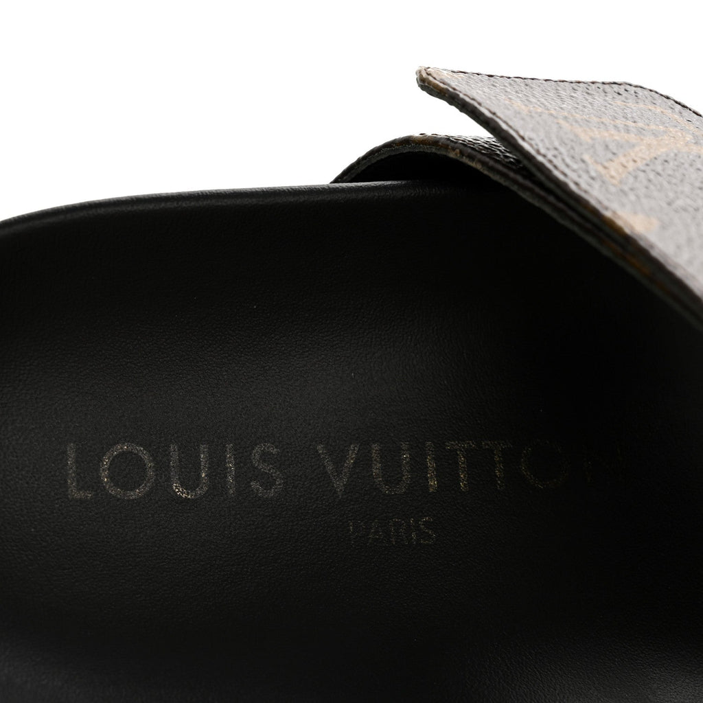 Louis Vuitton Monogram Bom Dia Mule Sandals 39 Black