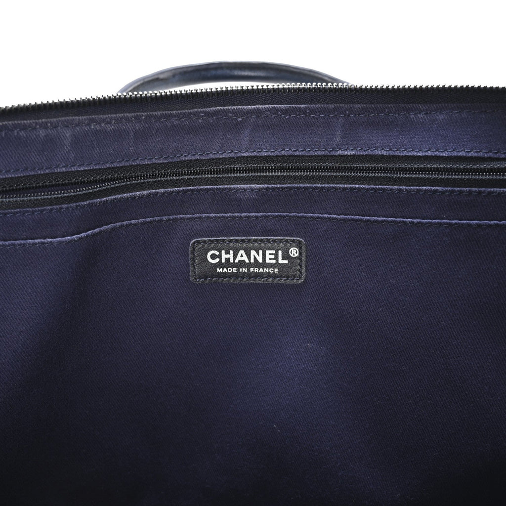 Chanel Grained Vegetal Calfskin Urban Shopping Tote Blue