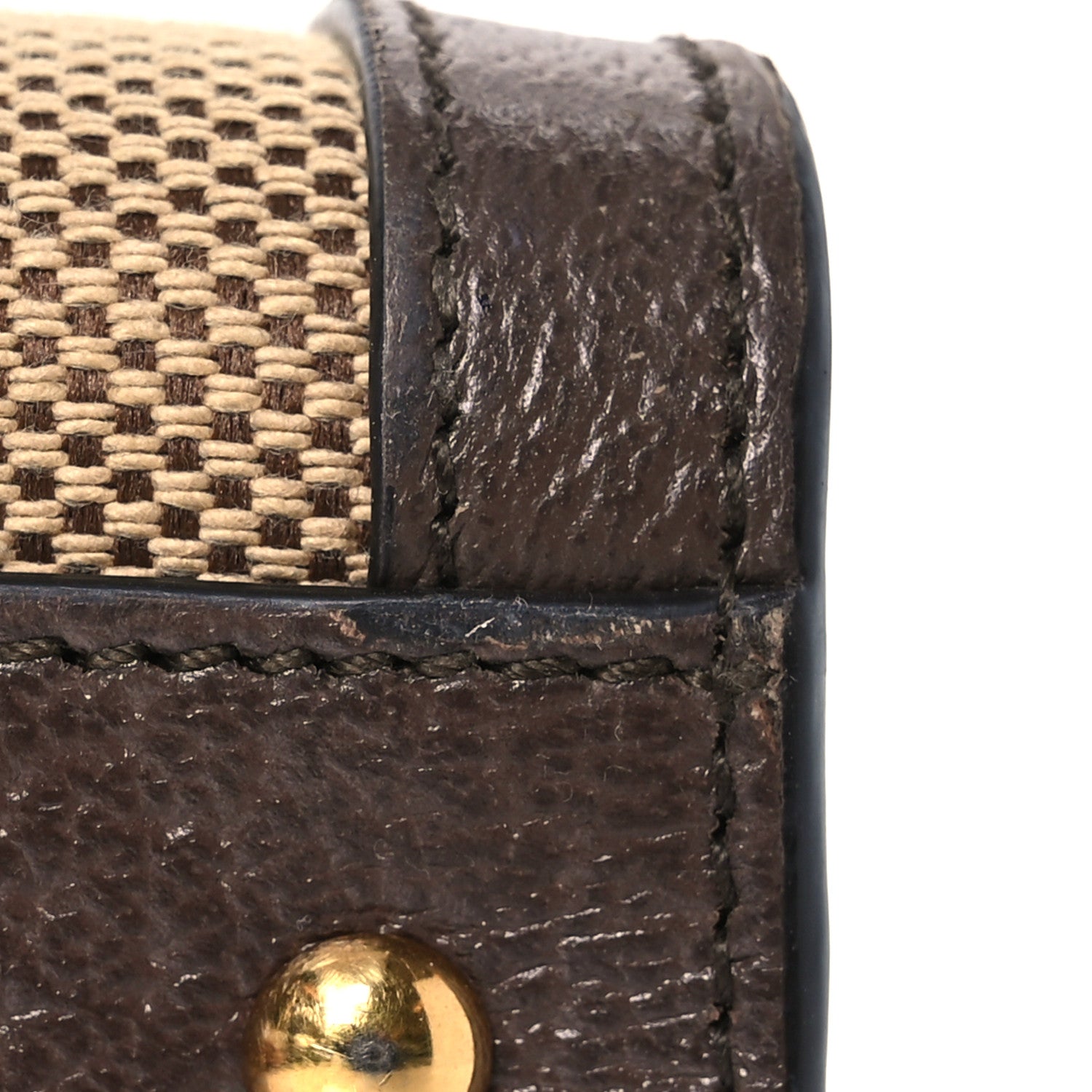 Gucci Monogram Jumbo GG Textured Dollar Calfskin Small Diana Tote Bag Camel Ebony New Acero