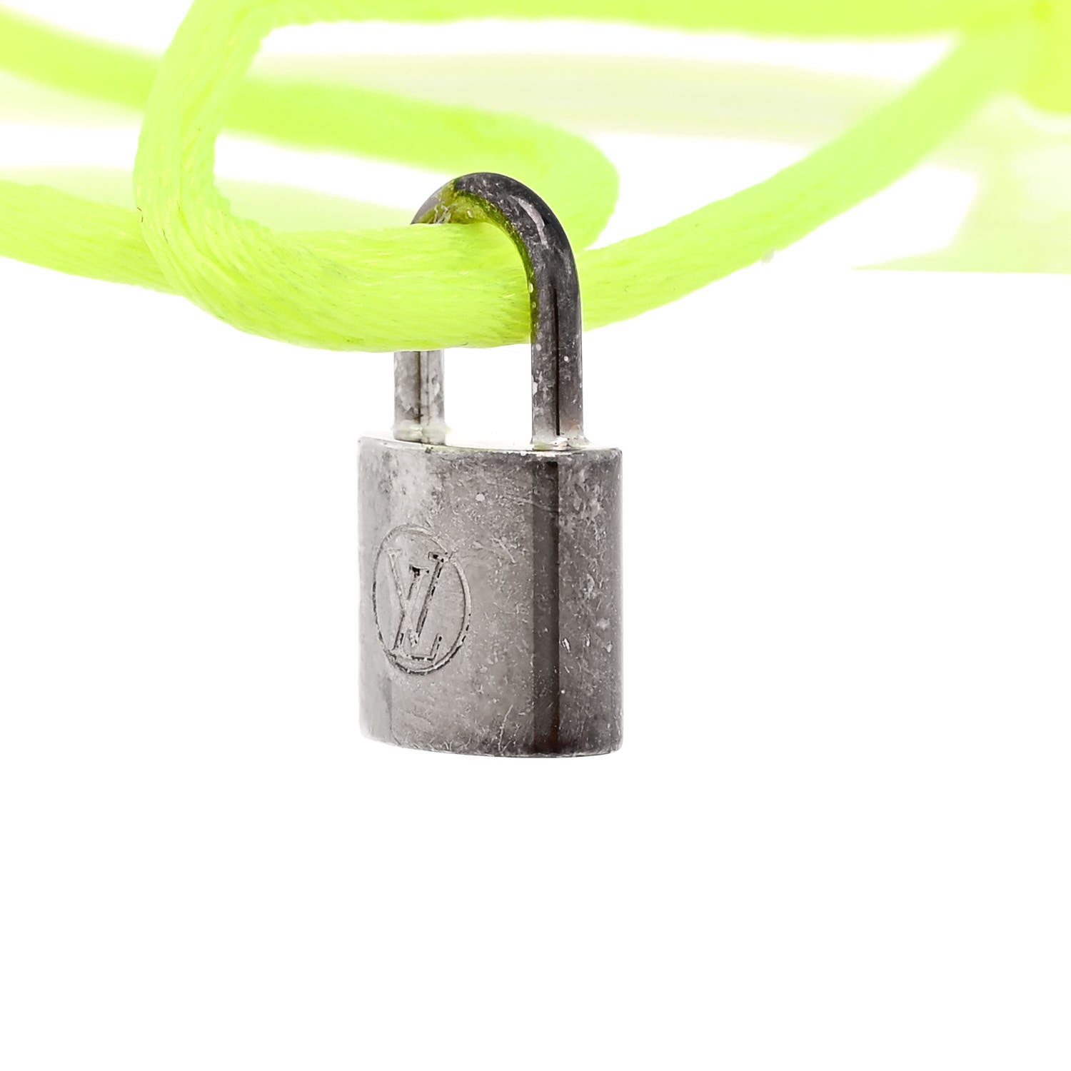 Louis Vuitton X UNICEF Sterling Silver Lockit Bracelet Neon Yellow