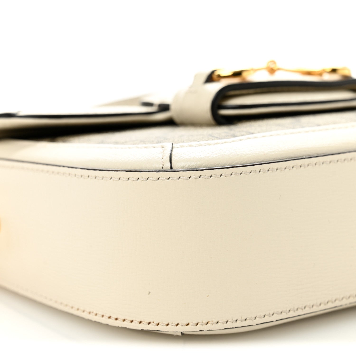 Gucci GG Supreme Monogram Web Mini Horsebit 1955 Shoulder Bag Beige Mystic White