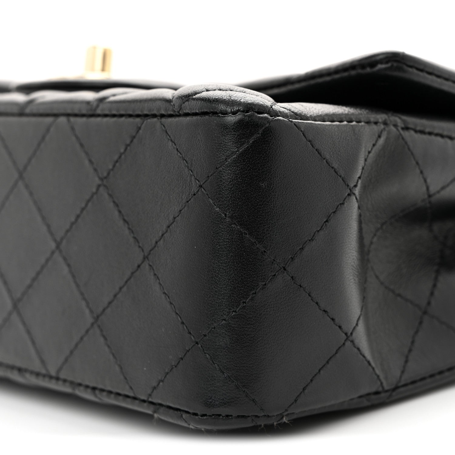 Chanel Lambskin Quilted Mini Rectangular Flap Black