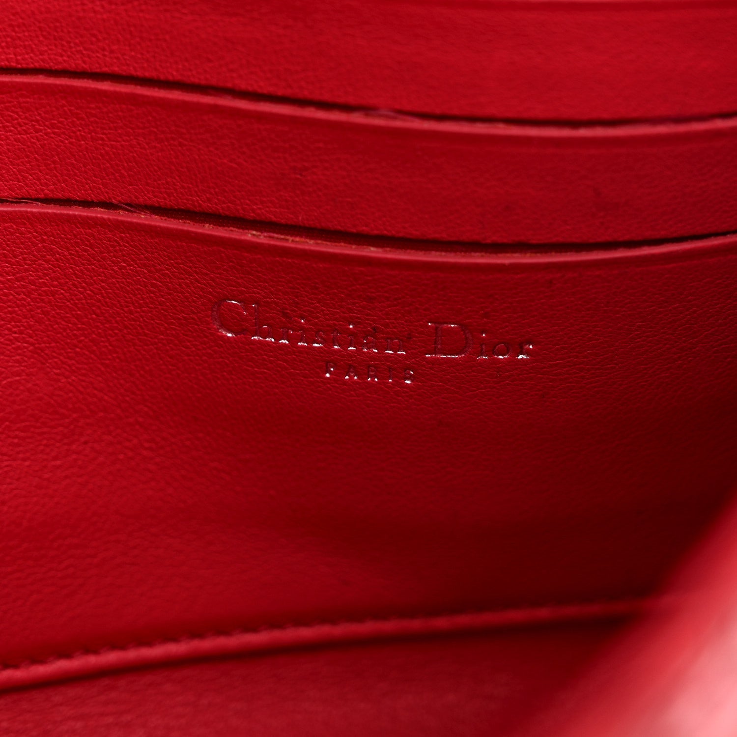 Christian Dior Patent Cannage New Lock Pouch Red