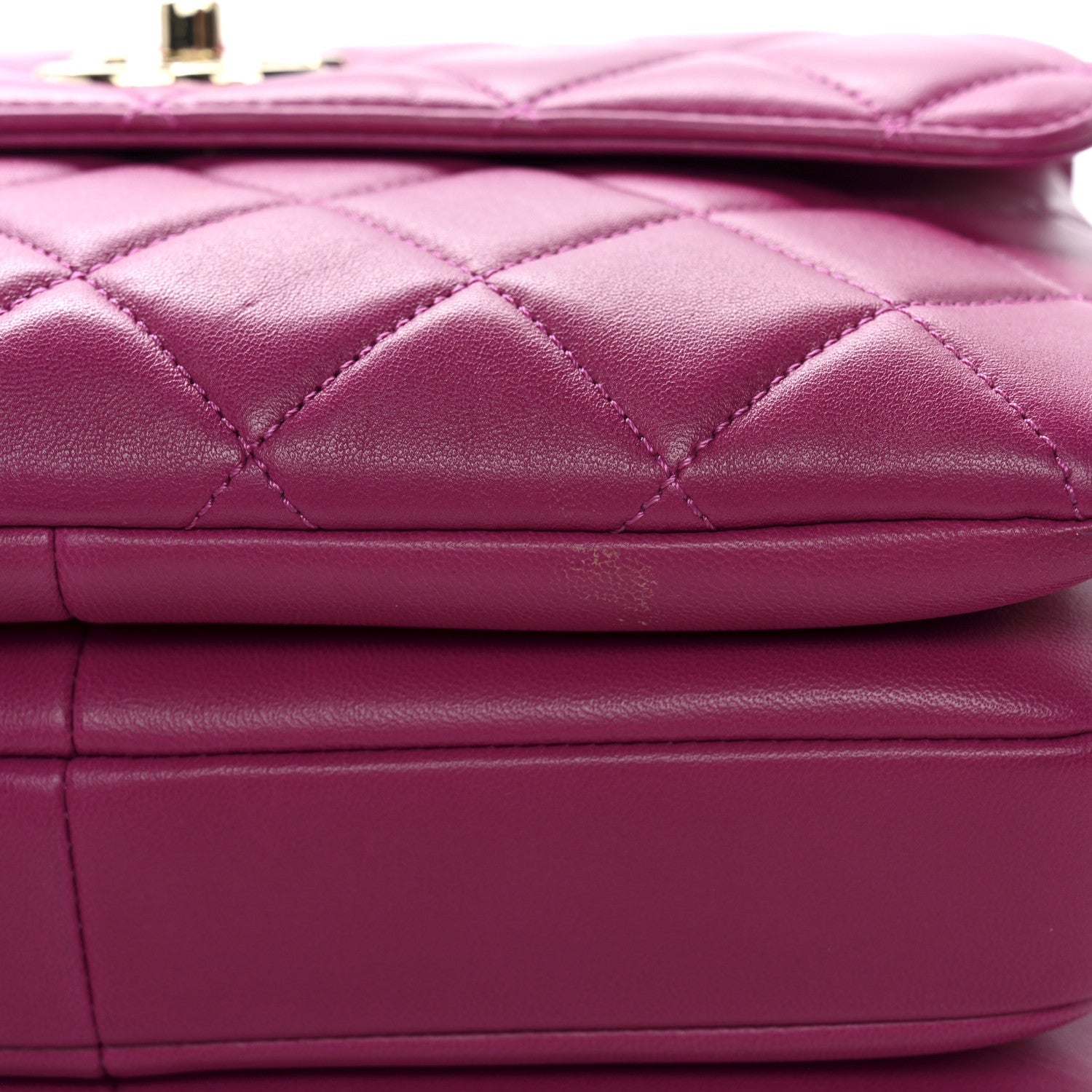 Chanel Lambskin Quilted Small Trendy CC Flap Dual Handle Bag Dark Pink