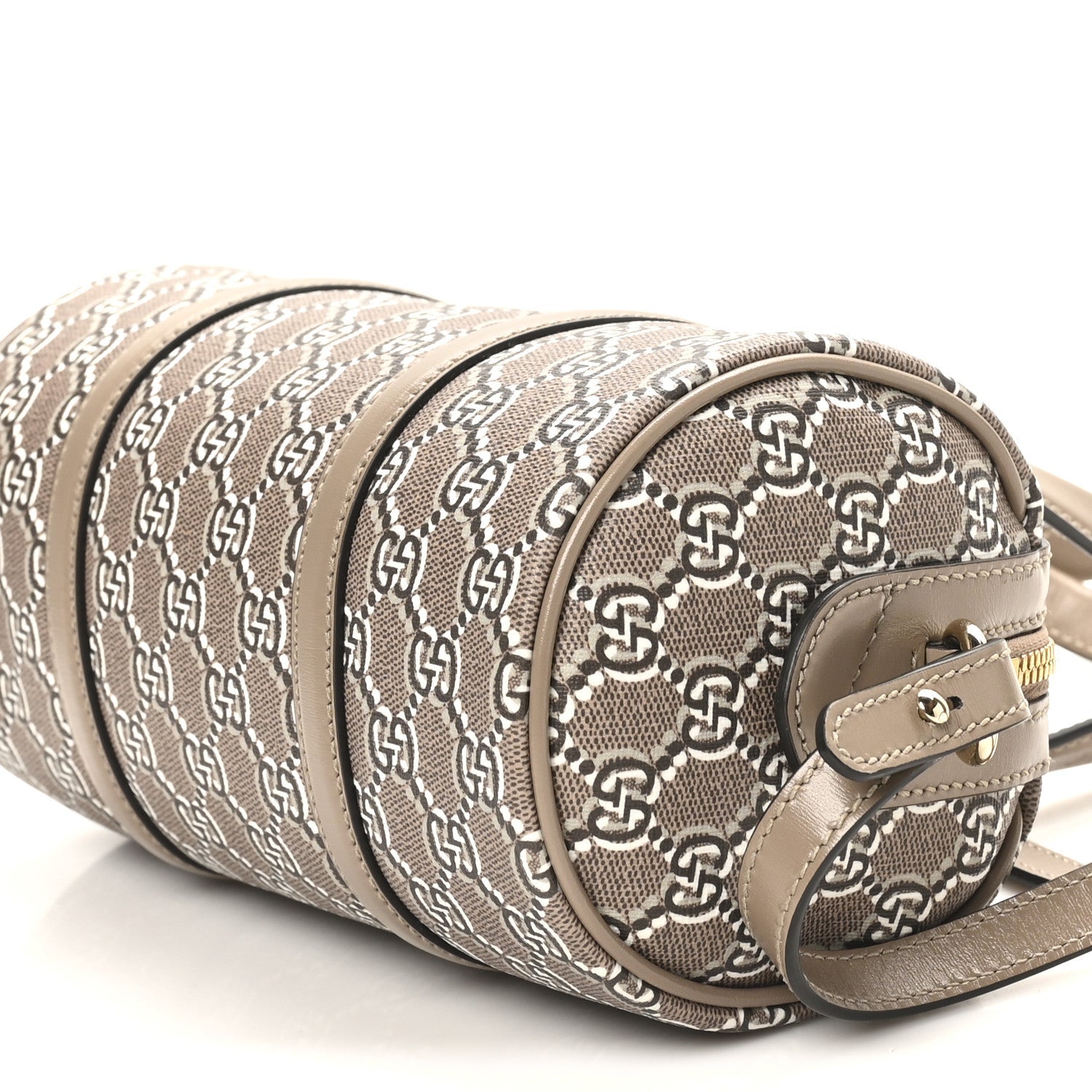 Gucci GG Shadow Monogram Ophidia Top Handle Bowler Bag Taupe