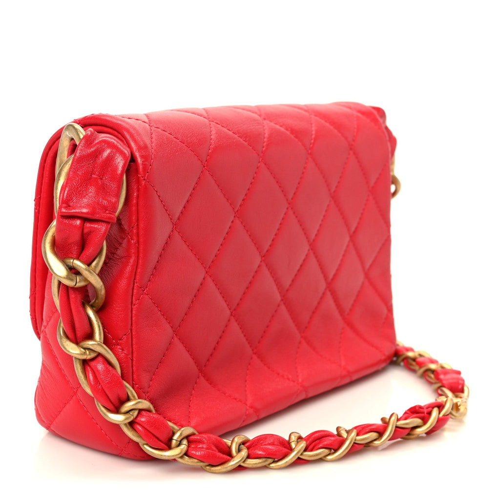 Chanel Lambskin Quilted Small Flap Red