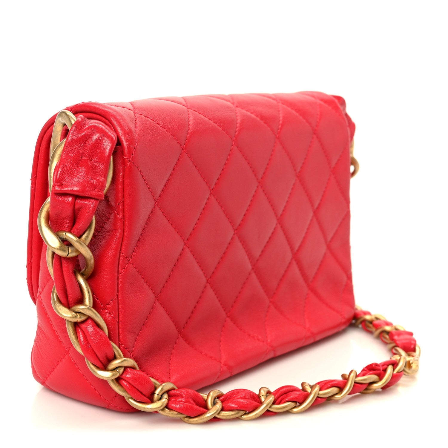 Chanel Lambskin Quilted Small Flap Red