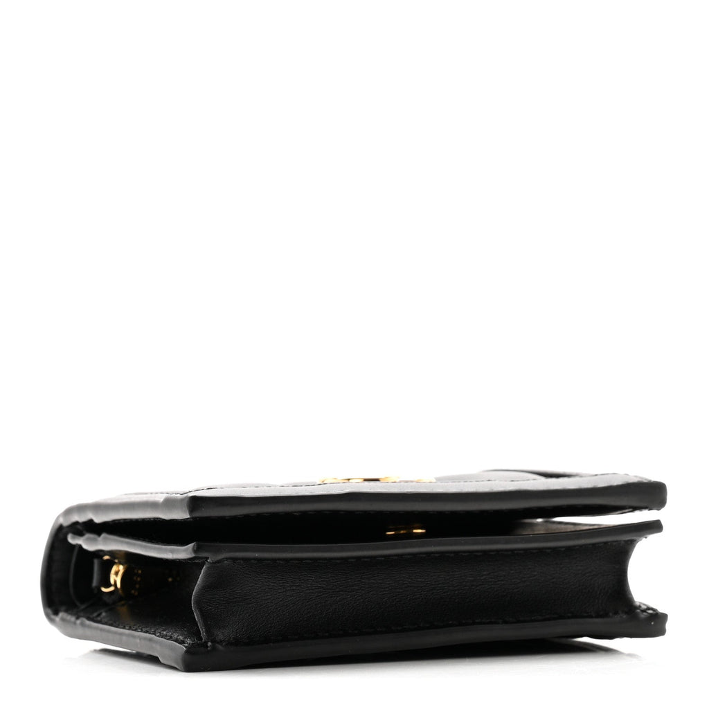 Gucci Calfskin GG Matelasse Card Case Wallet Black