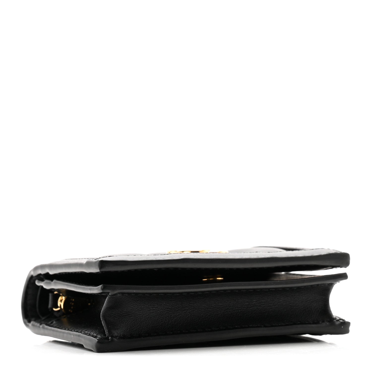 Gucci Calfskin GG Matelasse Card Case Wallet Black