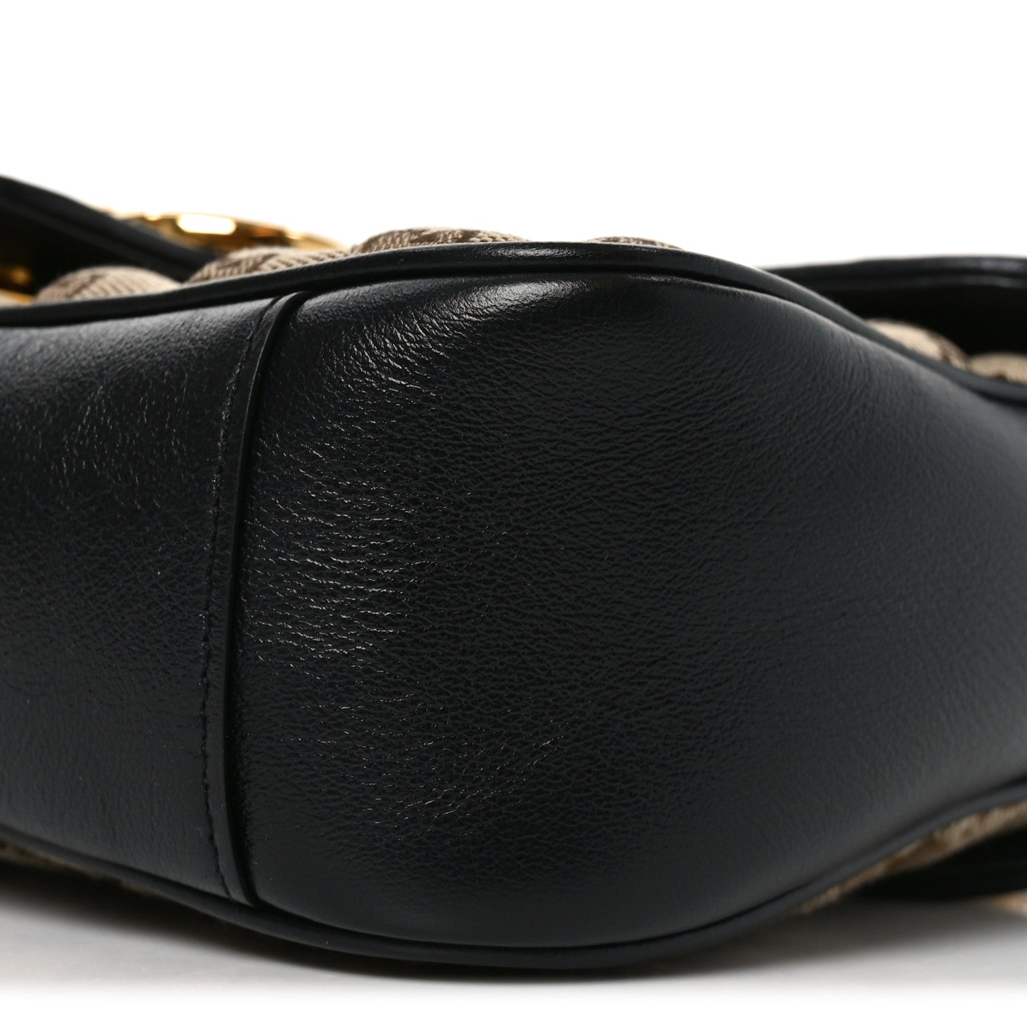 Gucci Monogram Matelasse Diagonal Small GG Marmont Shoulder Bag Beige Black