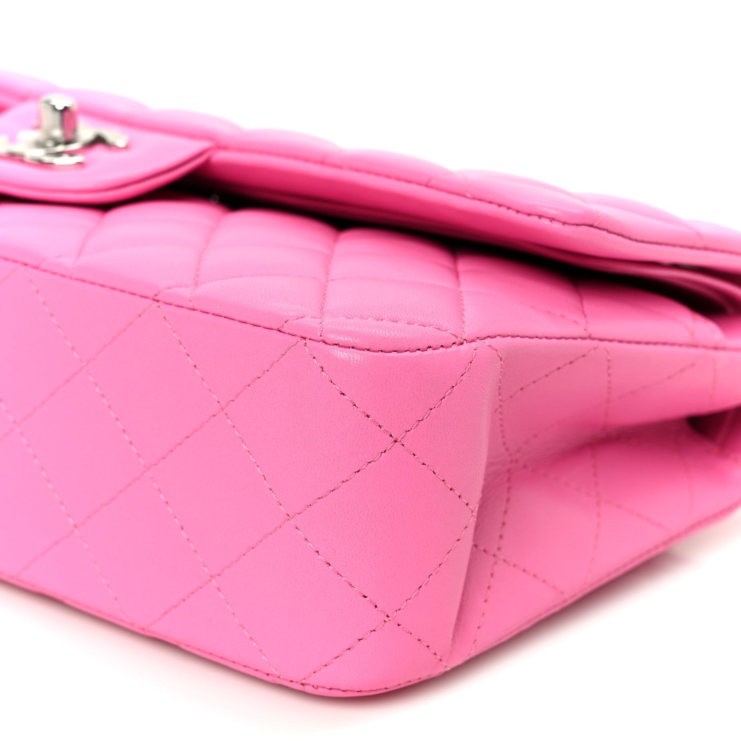 Chanel Lambskin Quilted Medium Double Flap Pink