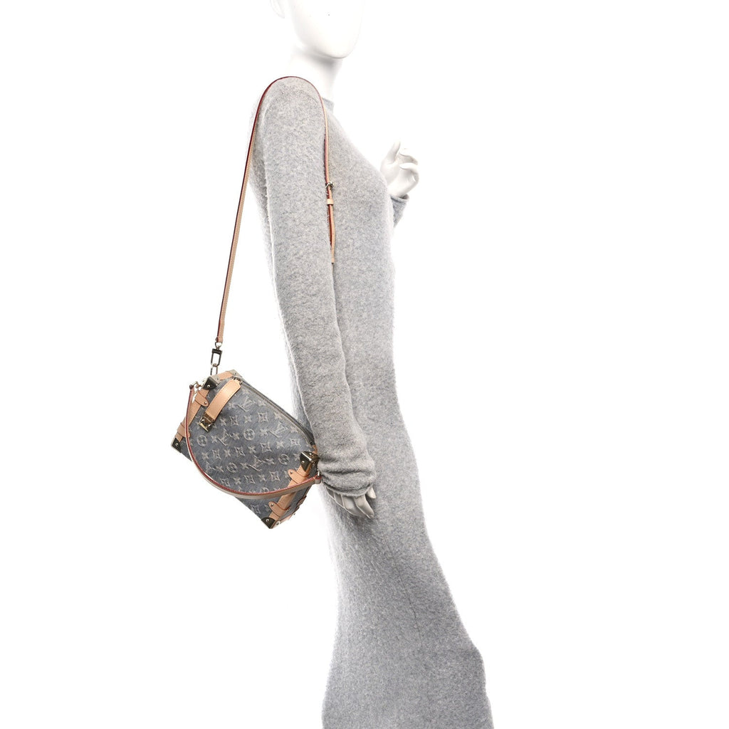 Louis Vuitton Denim Monogram Side Trunk MM Washed Gray