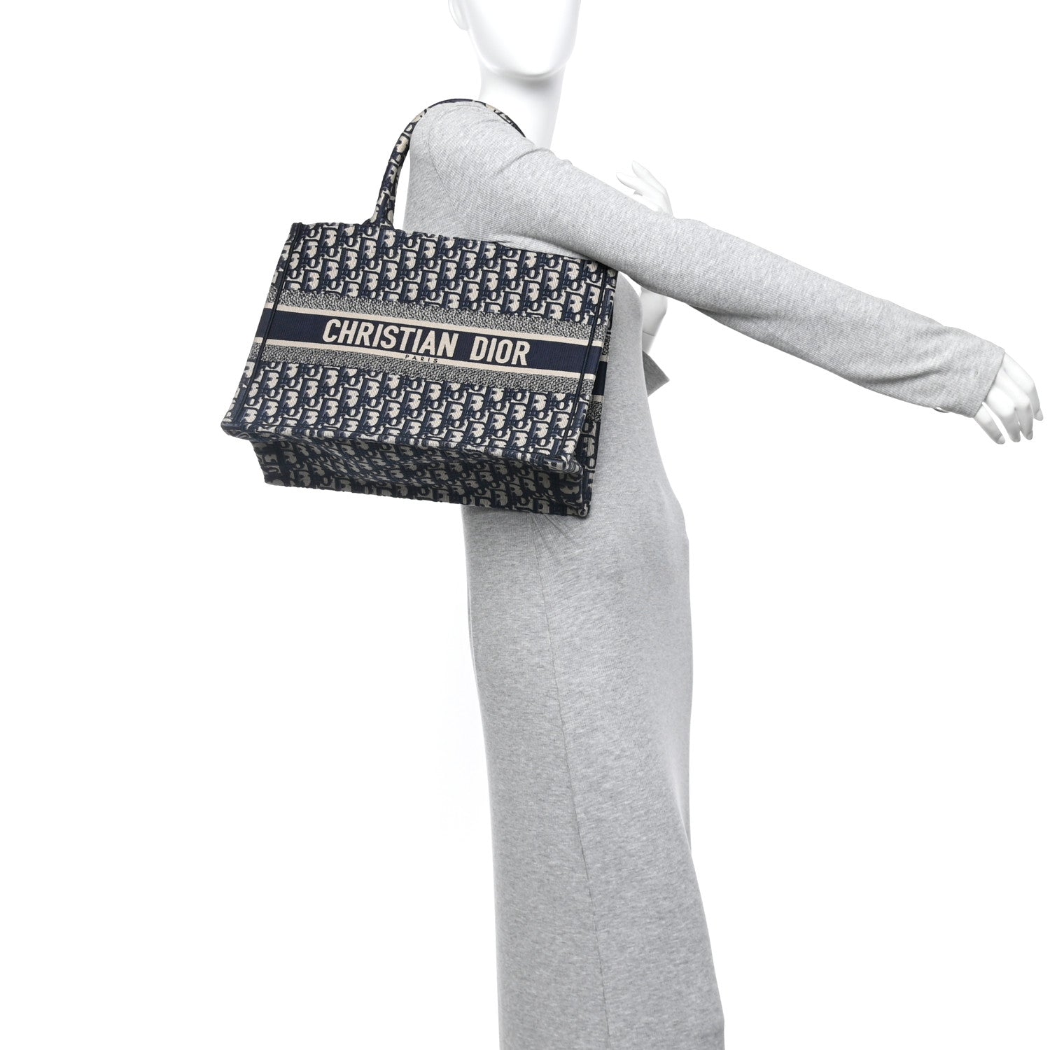 Christian Dior Oblique Medium Book Tote Blue Multicolor