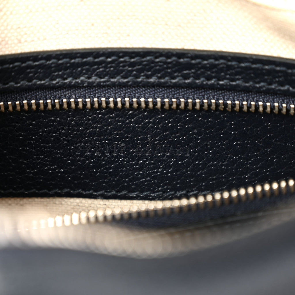 Gucci GG Supreme Monogram Textured Dollar Calfskin Web Studded Mini Ophidia Flap Shoulder Bag Beige Blue