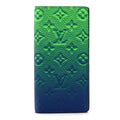 Louis Vuitton Taurillon Illusion Brazza Wallet Bleu Vert