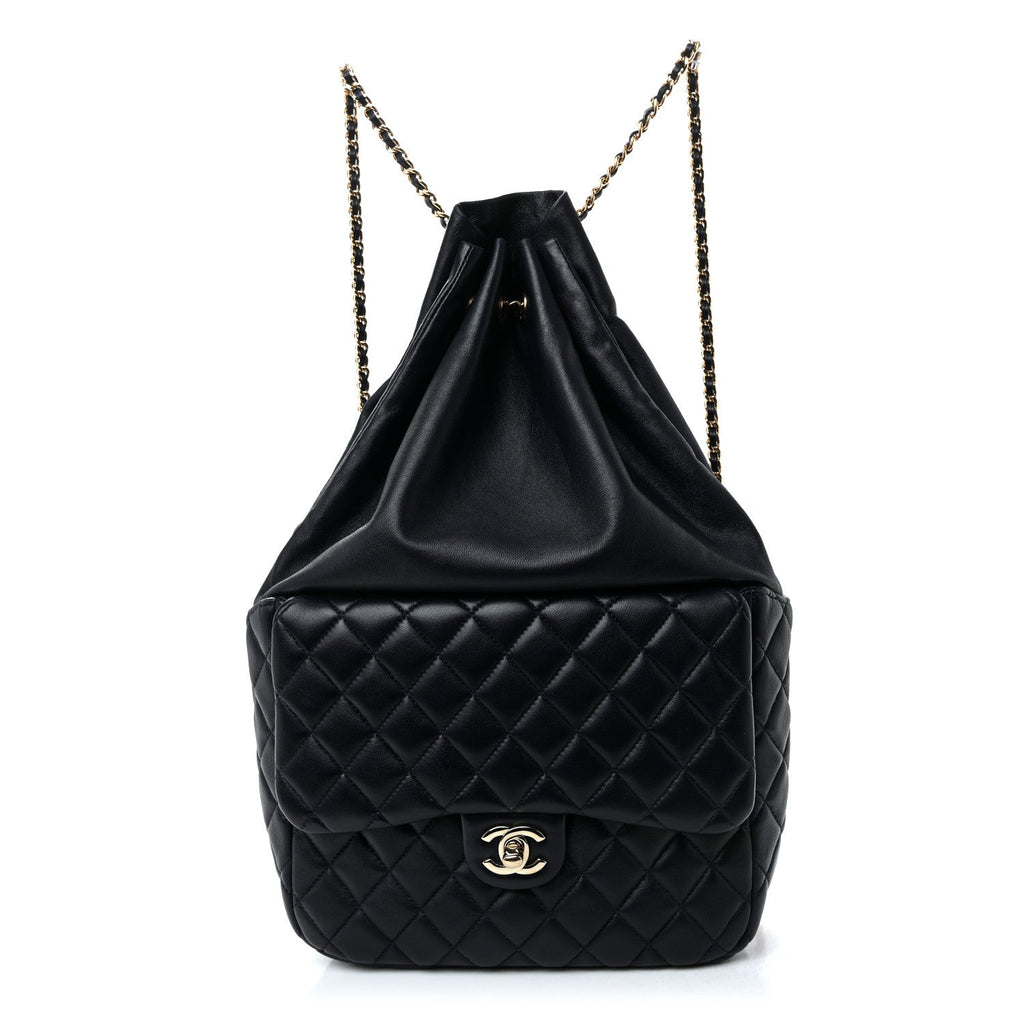 Chanel Lambskin Quilted Large In Seoul Backpack Navy