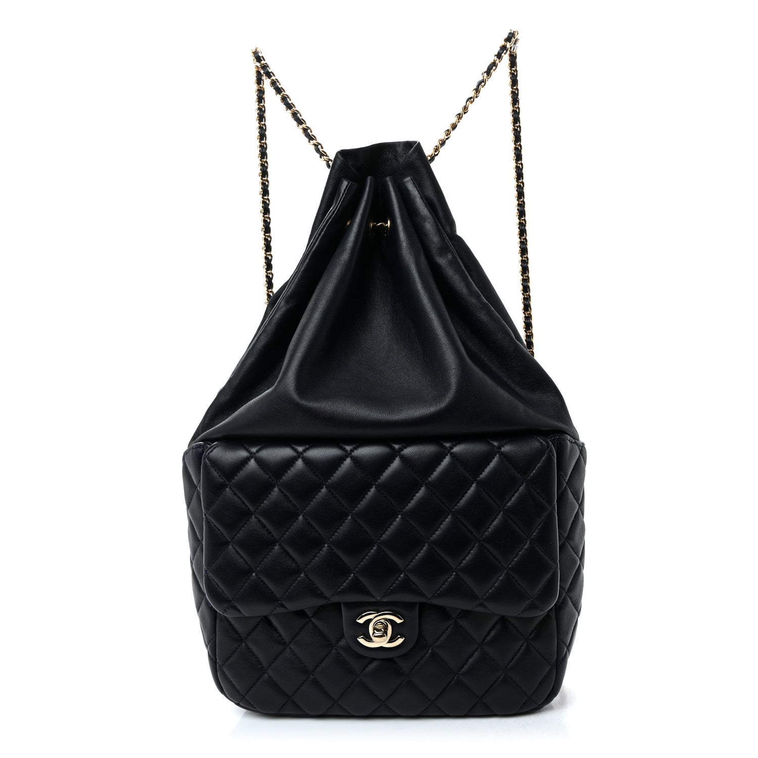 Chanel Lambskin Quilted Large In Seoul Backpack Navy