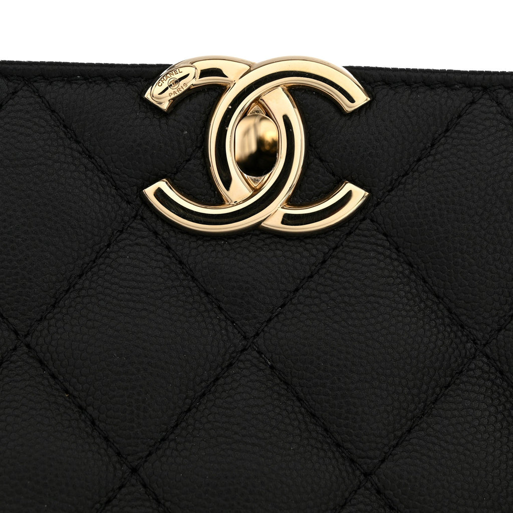 Chanel Caviar Quilted Small Shopping Tote  Black