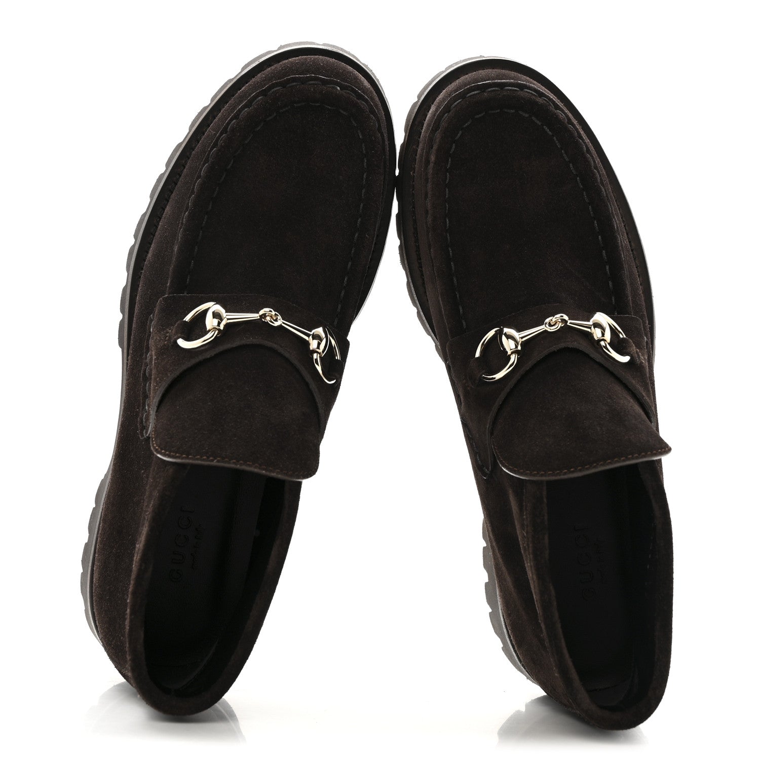 Gucci Suede Horsebit Ankle Boots 38 Dark Brown