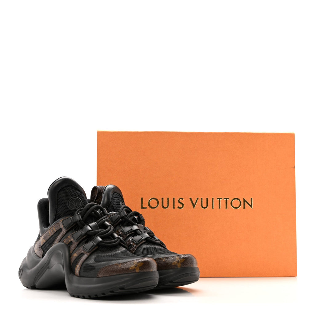 Louis Vuitton Calfskin Patent Monogram LV Archlight Sneakers 36 Black