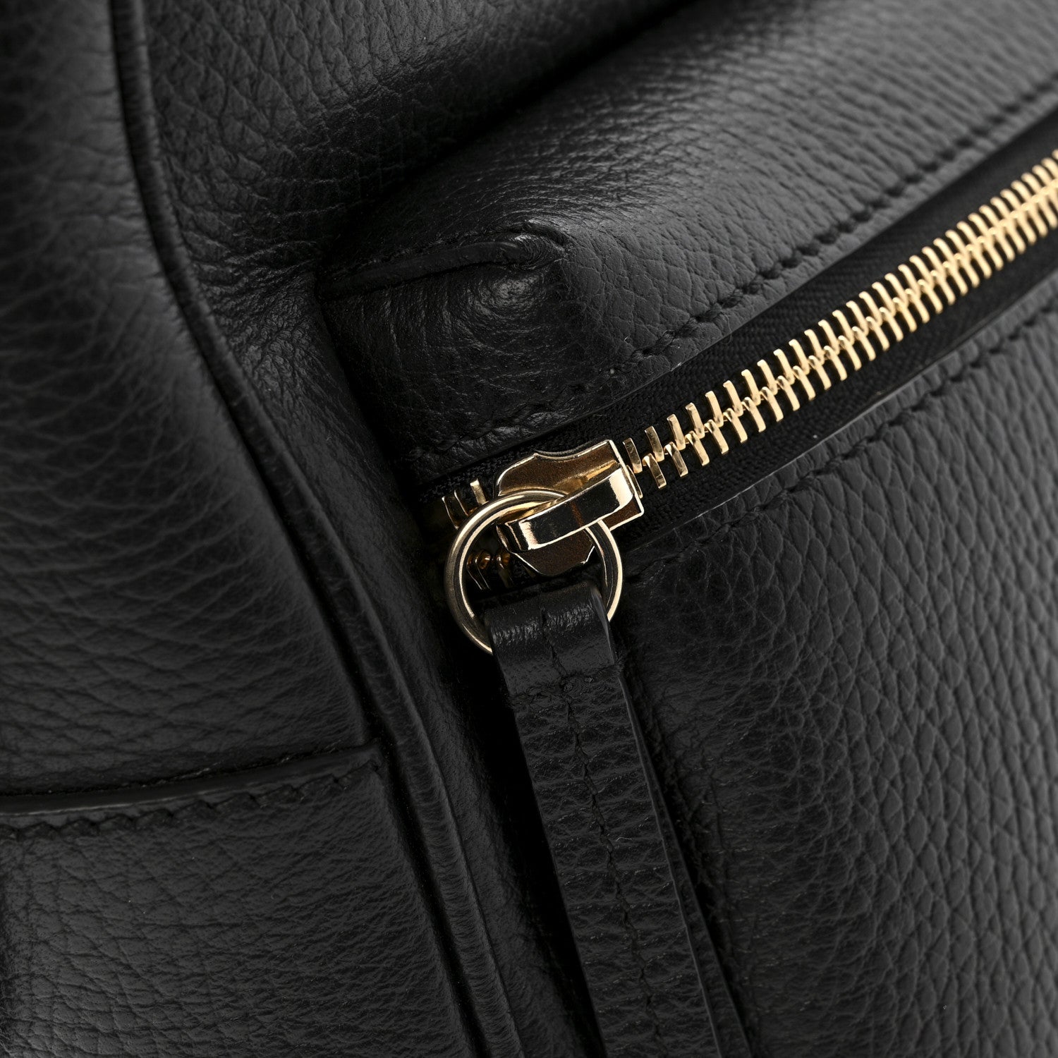 Gucci Pebbled Calfskin Soho Chain Backpack Black